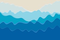Blue wave layers pattern background design vector