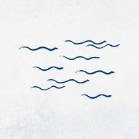 Waves doodle blue background design