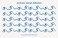 Ocean wave pattern brush, compatible with illustrator vector