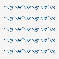 Wave pattern brush, compatible with illustrator vector