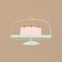 Cute cake clipart, collage element cartoon design vector