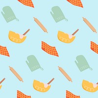 Cute kitchen seamless pattern background, illustration vector