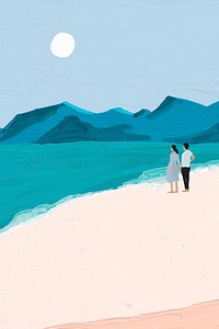 Ocean acrylic painting background, aesthetic exploration design