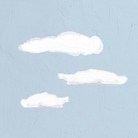 Watercolor painting cloud sticker, aesthetic nature design on blue background psd