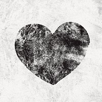 Black grunge heart clipart, dark design 