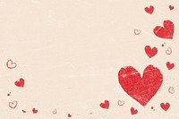 Valentine's celebration border background, heart grunge design psd