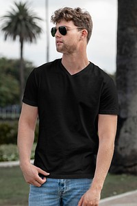 Man in white tee and jeans, summer outfit