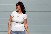 Populist tshirt design, confident Latina woman