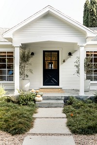 Modern house front yard, aesthetic architecture design