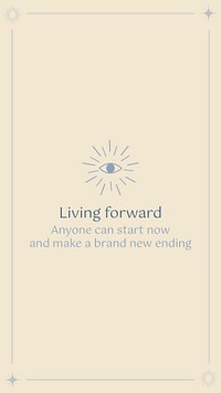 Living forward facebook story template, minimal inspirational quote psd