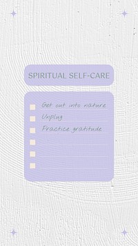 Spiritual quote instagram story template, minimal self-care checklist graphic psd