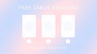 Gradient blog banner template, tarot card reading, marketing ad psd