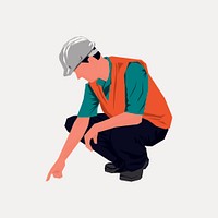 Architect man clipart, job illustration vector. Free public domain CC0 image.