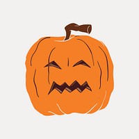 Scary pumpkin clipart, Halloween celebration illustration vector. Free public domain CC0 image.