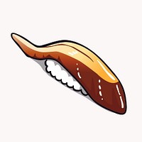 Eel sushi sticker, Japanese food illustration vector. Free public domain CC0 image.
