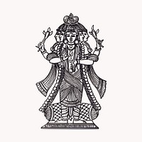 Mahadeva, Hindu god illustration clipart vector. Free public domain CC0 image