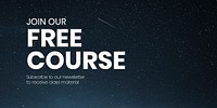 Free course Twitter post template, editable design psd