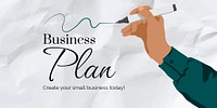 Business plan  Twitter post template, editable design psd