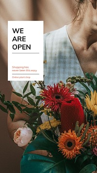 Flower shop Instagram story template psd