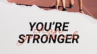 You're stronger blog banner template, inspirational sports quote psd