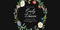 Wedding invitation Twitter post template psd