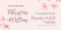 Floral wedding Twitter post template, pink Spring aesthetic psd