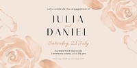 Wedding invitation Twitter post template, watercolor aesthetic psd