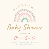 Baby shower Instagram post template, cute pastel design psd