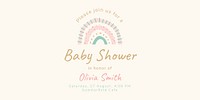 Baby shower Twitter ad template, cute pastel design psd