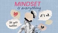 Mindset aesthetic presentation template, mental health remix psd