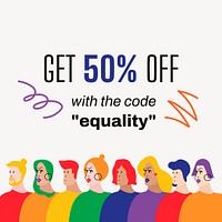 LGBTQ sale Instagram post template, Pride Month shopping campaign psd