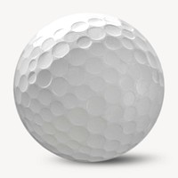 Golf ball sticker, sports equipment isolated image psd
