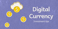 Digital currency Twitter ad template, finance remixed media psd