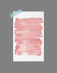 Sticky note mockup frame, pink brushstroke design psd