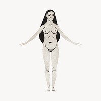 Naked woman vintage illustration