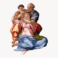 The holy family illustration, Michelangelo-inspired vintage artwork, remixed by rawpixel
