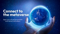 Metaverse technology, Facebook cover template, editable remixed media design psd