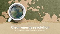 Clean energy, Facebook cover template, editable remixed media design psd