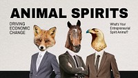 Animal spirits banner template, business remixed media psd