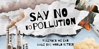 Stop pollution Twitter post template, editable design psd