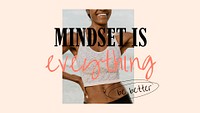 Mindset is everything banner template, wellness remix psd