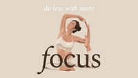 Yoga aesthetic blog banner template, health and wellness quote psd