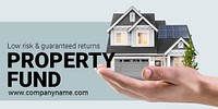 Property fund Twitter ad template, editable text psd
