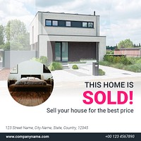 Housing market Instagram post template, editable ad design psd