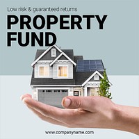 Property fund Instagram post template, editable ad design psd