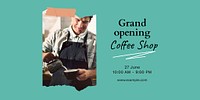 Coffee shop Twitter post template, promotion ad psd