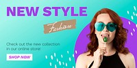 Women's fashion Twitter post template, promotion ad psd