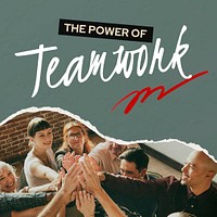 Teamwork Instagram post template, collaboration photo psd