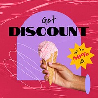 Dessert shop Instagram post template, promotion ad psd