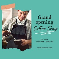 Coffee shop template social media post, promotion ad psd